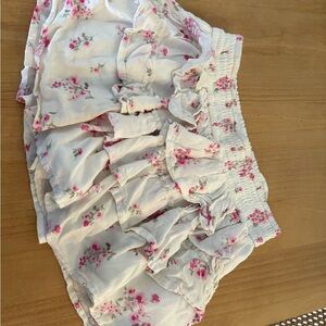 Hollister White & Pink Ruffle Skirt